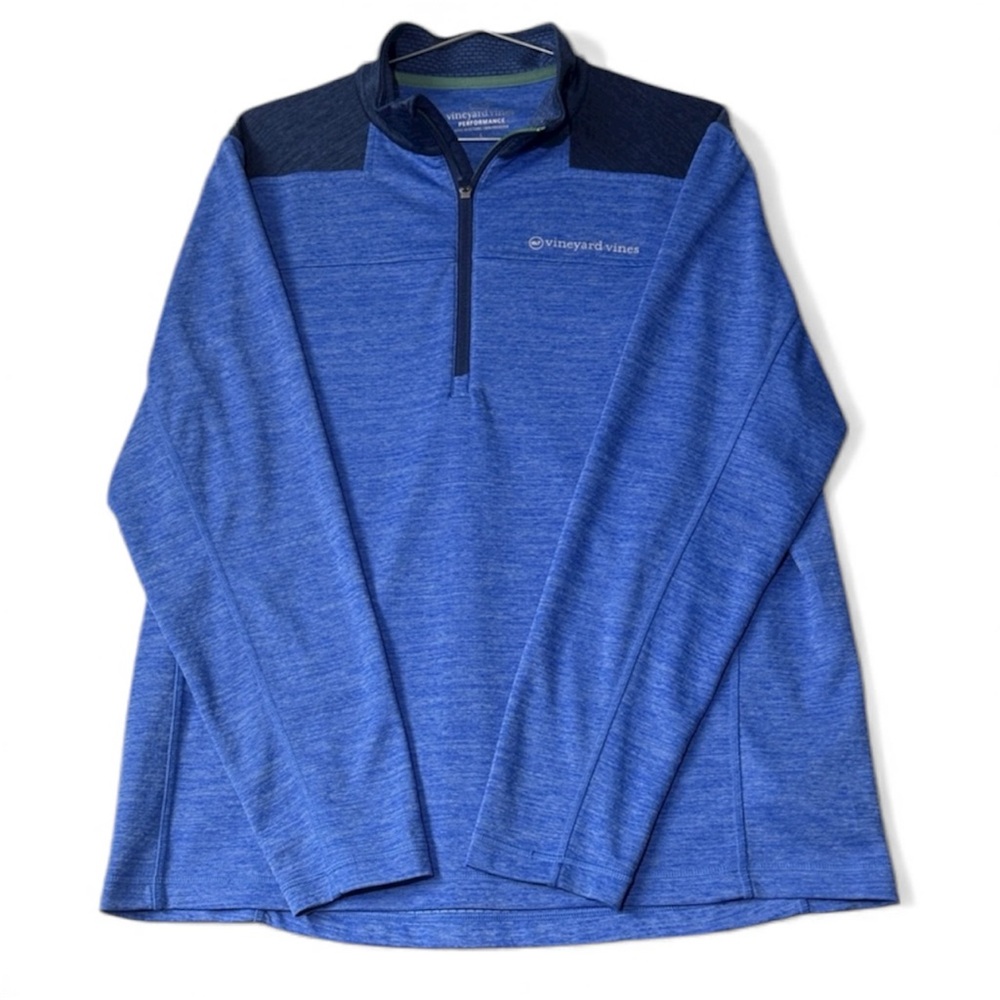 Vineyard Vines Heathered Blue Half-Zip Sweater